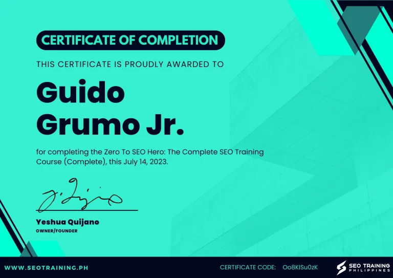 SEO-Training-Philippines-Certificate